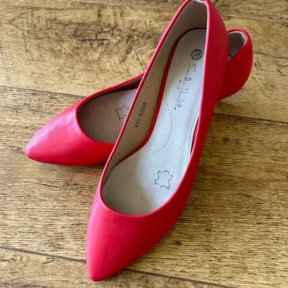 Red Kitten Heels